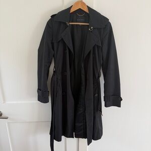 Women’s Banana Republic Classic Black Trench Coat - Size Small Tall